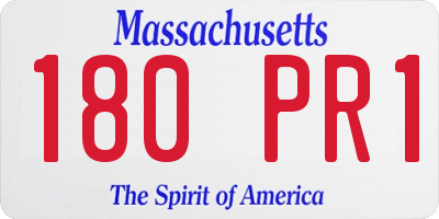 MA license plate 180PR1