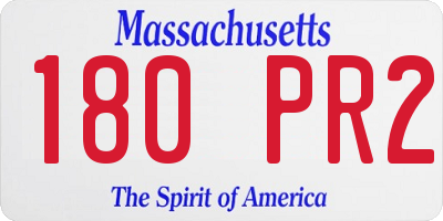 MA license plate 180PR2