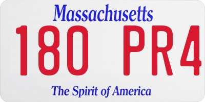 MA license plate 180PR4