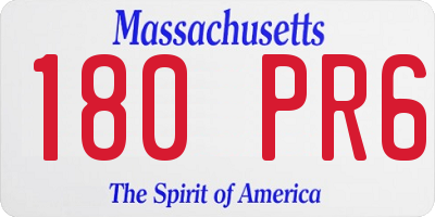 MA license plate 180PR6