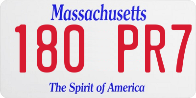 MA license plate 180PR7