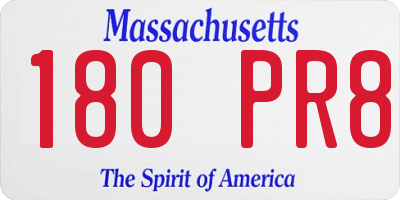 MA license plate 180PR8