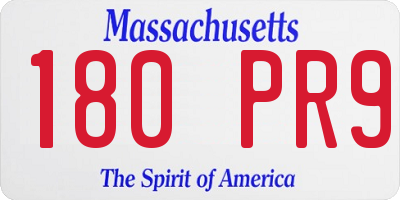 MA license plate 180PR9