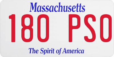 MA license plate 180PS0