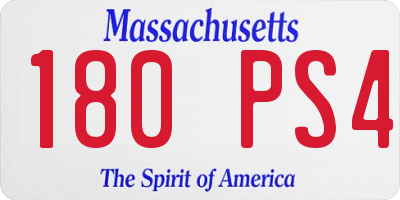 MA license plate 180PS4