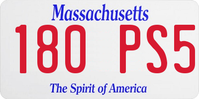 MA license plate 180PS5