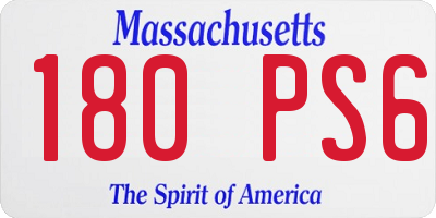 MA license plate 180PS6