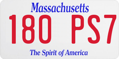 MA license plate 180PS7