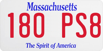 MA license plate 180PS8