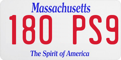 MA license plate 180PS9