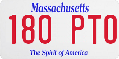 MA license plate 180PT0