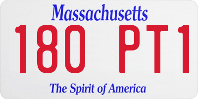 MA license plate 180PT1