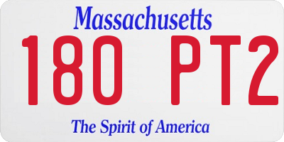 MA license plate 180PT2