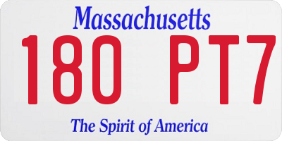 MA license plate 180PT7