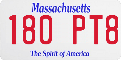 MA license plate 180PT8