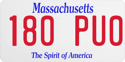 MA license plate 180PU0