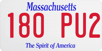 MA license plate 180PU2