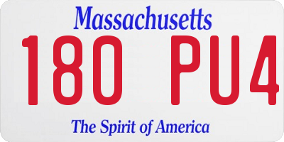 MA license plate 180PU4