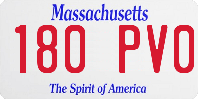 MA license plate 180PV0