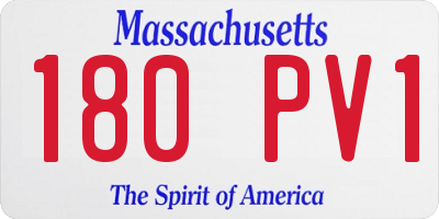 MA license plate 180PV1