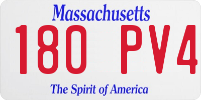 MA license plate 180PV4