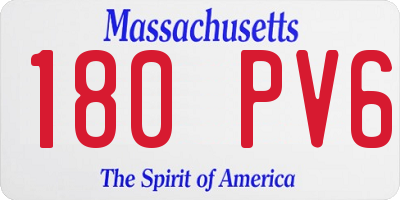 MA license plate 180PV6