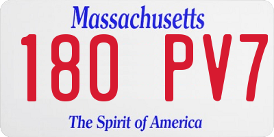 MA license plate 180PV7