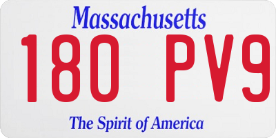 MA license plate 180PV9