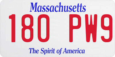 MA license plate 180PW9