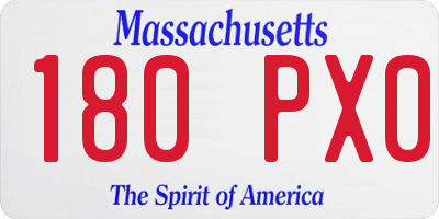 MA license plate 180PX0
