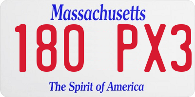 MA license plate 180PX3