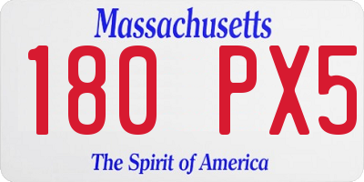 MA license plate 180PX5