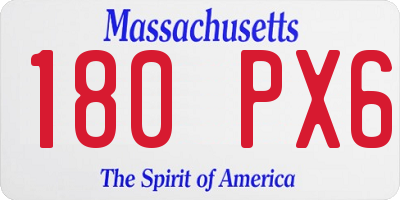 MA license plate 180PX6