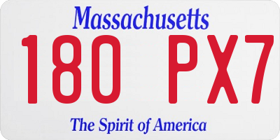 MA license plate 180PX7