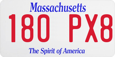 MA license plate 180PX8