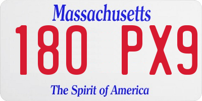 MA license plate 180PX9