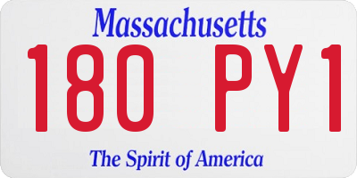 MA license plate 180PY1