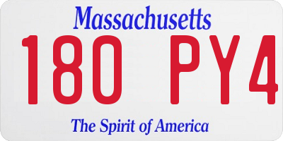 MA license plate 180PY4