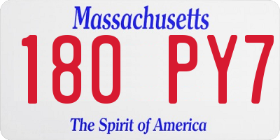 MA license plate 180PY7