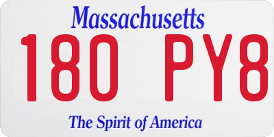 MA license plate 180PY8