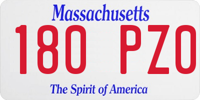 MA license plate 180PZ0