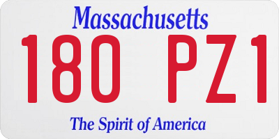 MA license plate 180PZ1