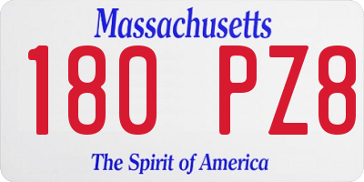 MA license plate 180PZ8