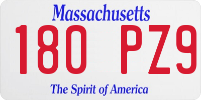 MA license plate 180PZ9