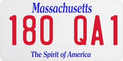MA license plate 180QA1