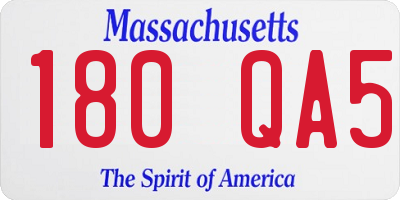 MA license plate 180QA5