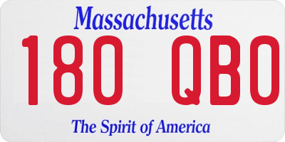MA license plate 180QB0