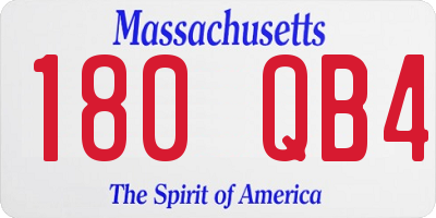 MA license plate 180QB4