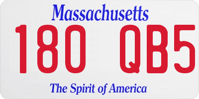 MA license plate 180QB5