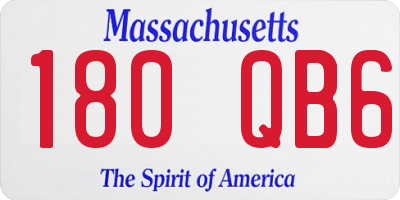 MA license plate 180QB6